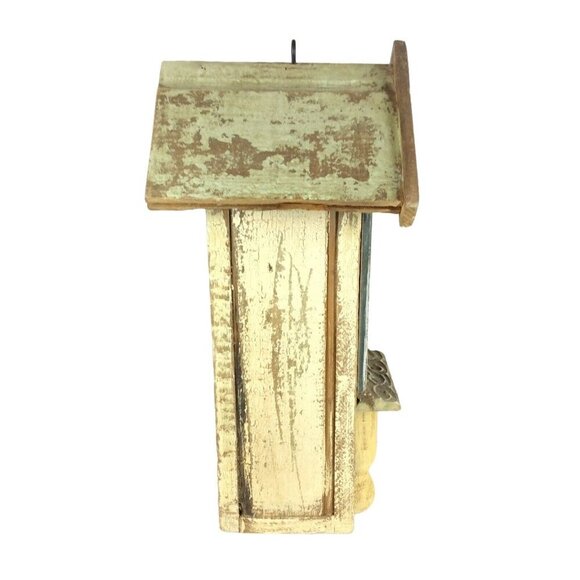 Rustic Wooden Birdhouse Tall & Narrow Design Distressed Finish Farmhouse Style - Picture 3 of 8